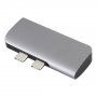 Koncentrator 2x USB-C złącze + port USB 3.0 + HDMI port + do ładowania USB-C PD port dla MacBook - szary