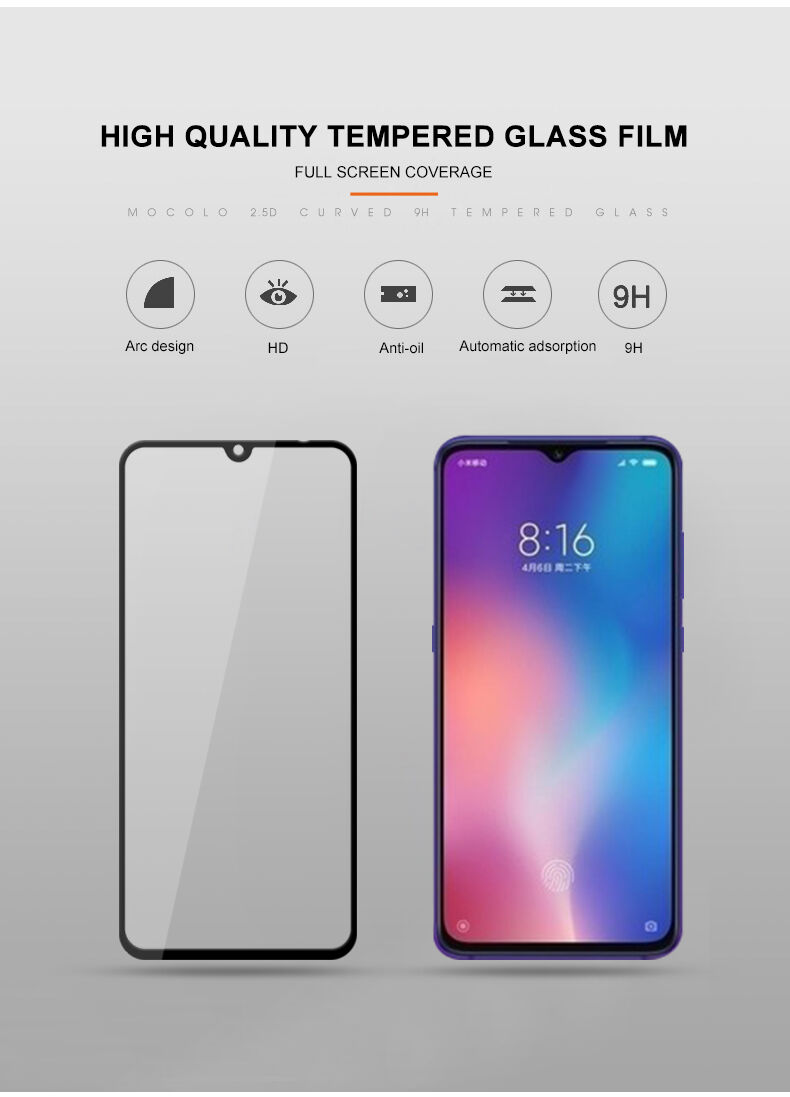 Mocolo Szkło hartowane 3D do Xiaomi Mi 9 - czarne
