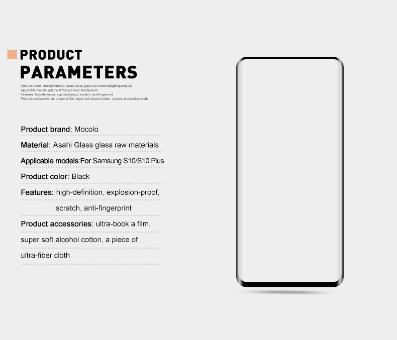 Mocolo Szkło hartowane 3D do Samsung Galaxy S10 - czarne