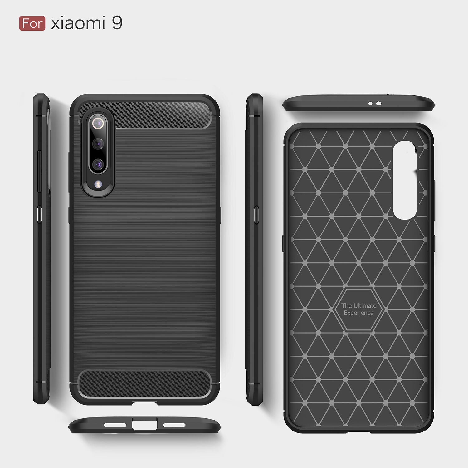 Etui plastikowe z teksturą szlifowaną do Xiaomi Mi 9 - ciemnoniebieskie