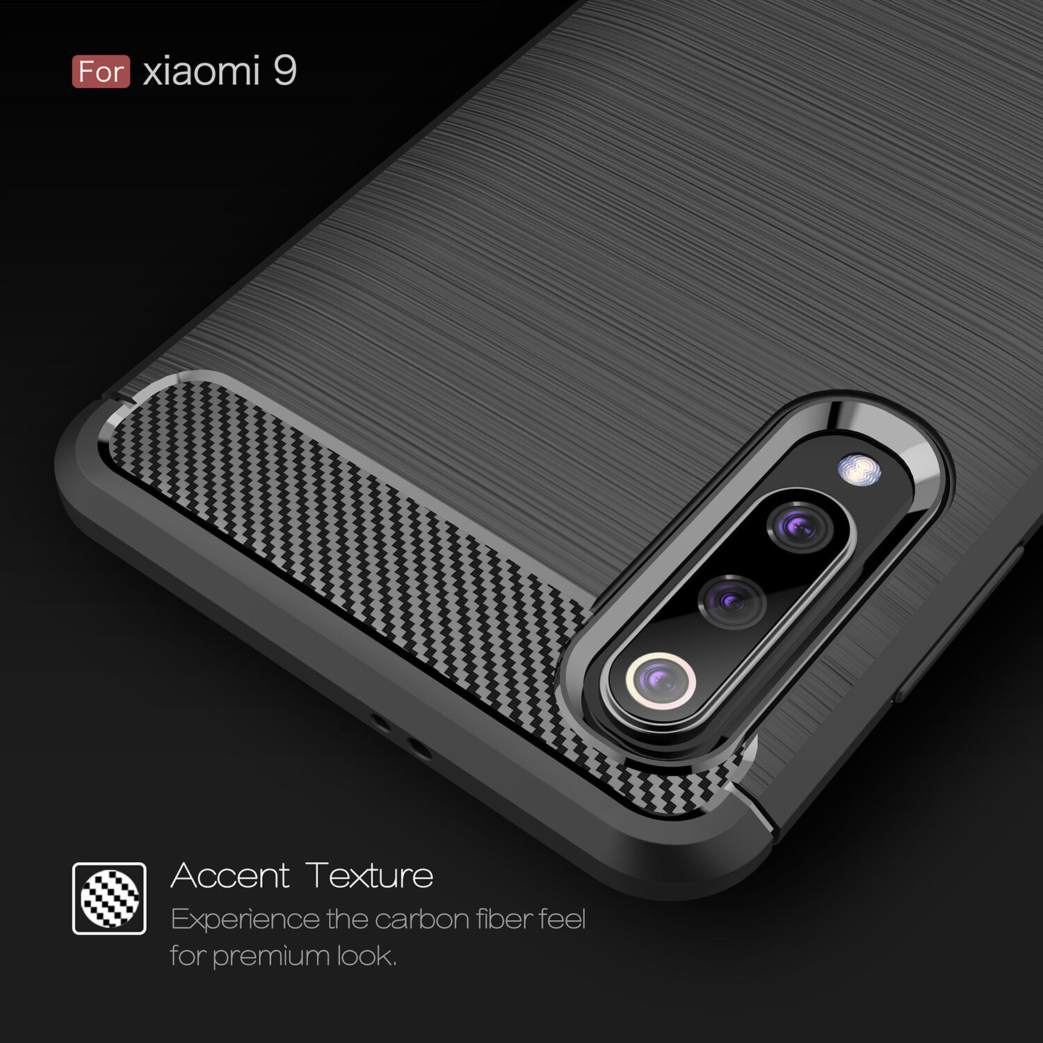 Etui plastikowe z teksturą szlifowaną do Xiaomi Mi 9 - czerwone