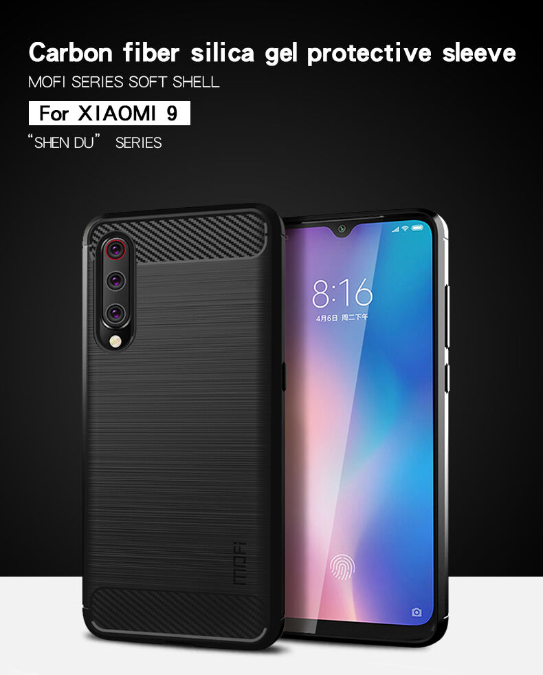 Mofi etui ze szlifowaną teksturą do Xiaomi Mi 9 - ciemnoniebieskie