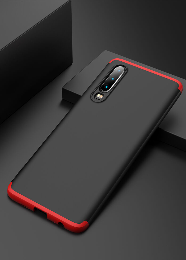 GKK składane etui z twardego plastiku do Huawei P30 - złoto-czarne