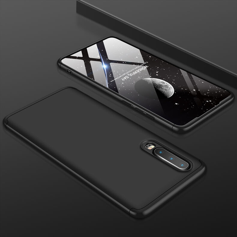 GKK składane etui z twardego plastiku do Huawei P30 - złoto-czarne