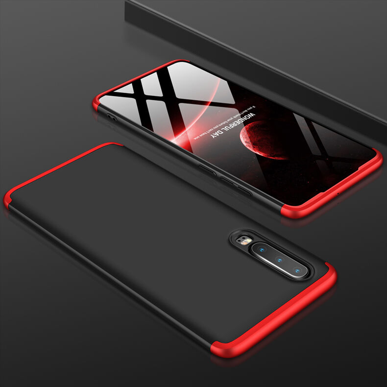 GKK składane etui z twardego plastiku do Huawei P30 - czerwono-czarne