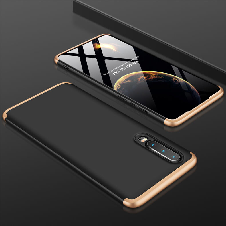 GKK składane etui z twardego plastiku do Huawei P30 - czerwono-czarne