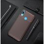 Etui plastikowe z teksturą karbonu do Huawei Y7 (2019) - ciemnoniebieskie