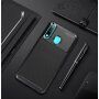 Etui plastikowe z teksturą karbonu do Huawei P30 Lite - ciemnoniebieskie