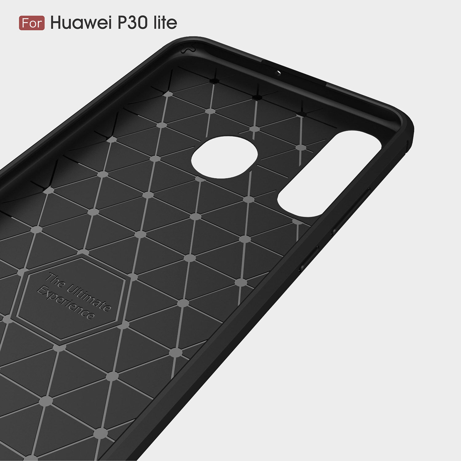 Etui plastikowe z teksturą szlifowaną do Huawei P30 Lite - czarne