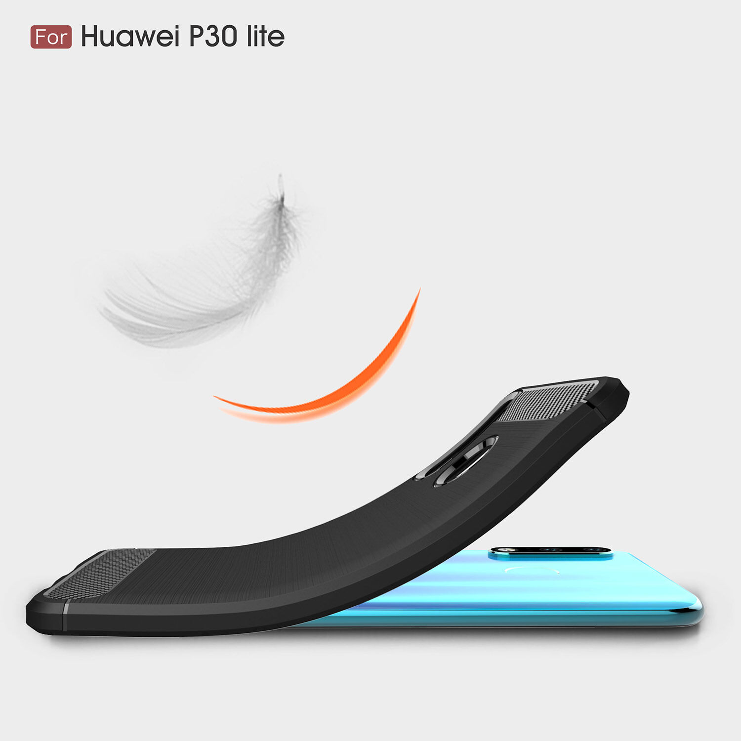 Etui plastikowe z teksturą szlifowaną do Huawei P30 Lite - czarne