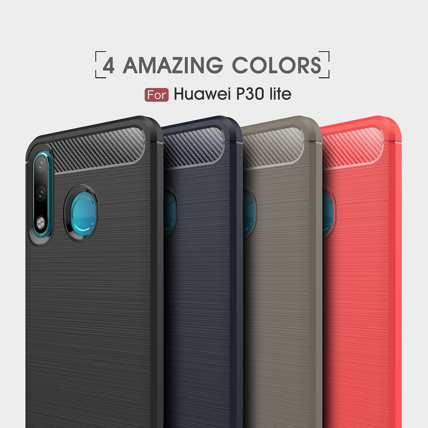Etui plastikowe z teksturą szlifowaną do Huawei P30 Lite - czarne Etui plastikowe z teksturą szlifowaną do Huawei P30 Lite - czarne