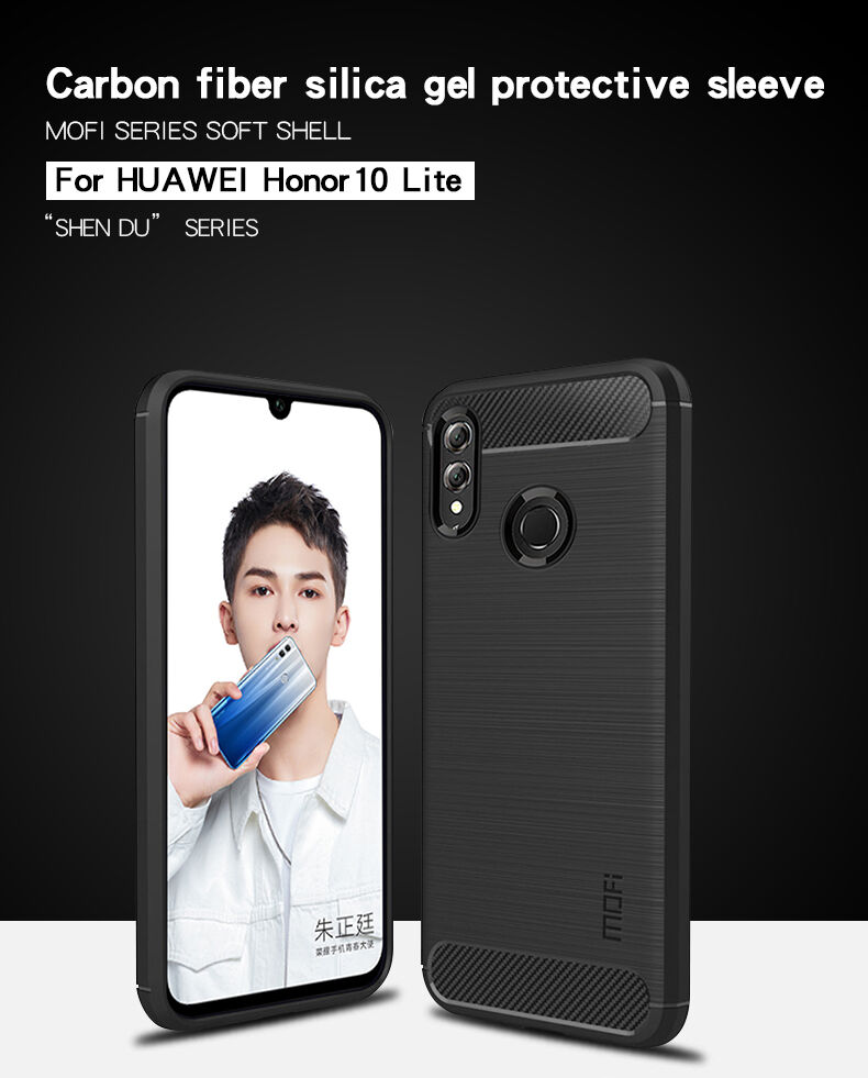 Mofi etui plastikowe z teksturą szlifowaną do Honor 10 Lite - ciemnoniebieskie