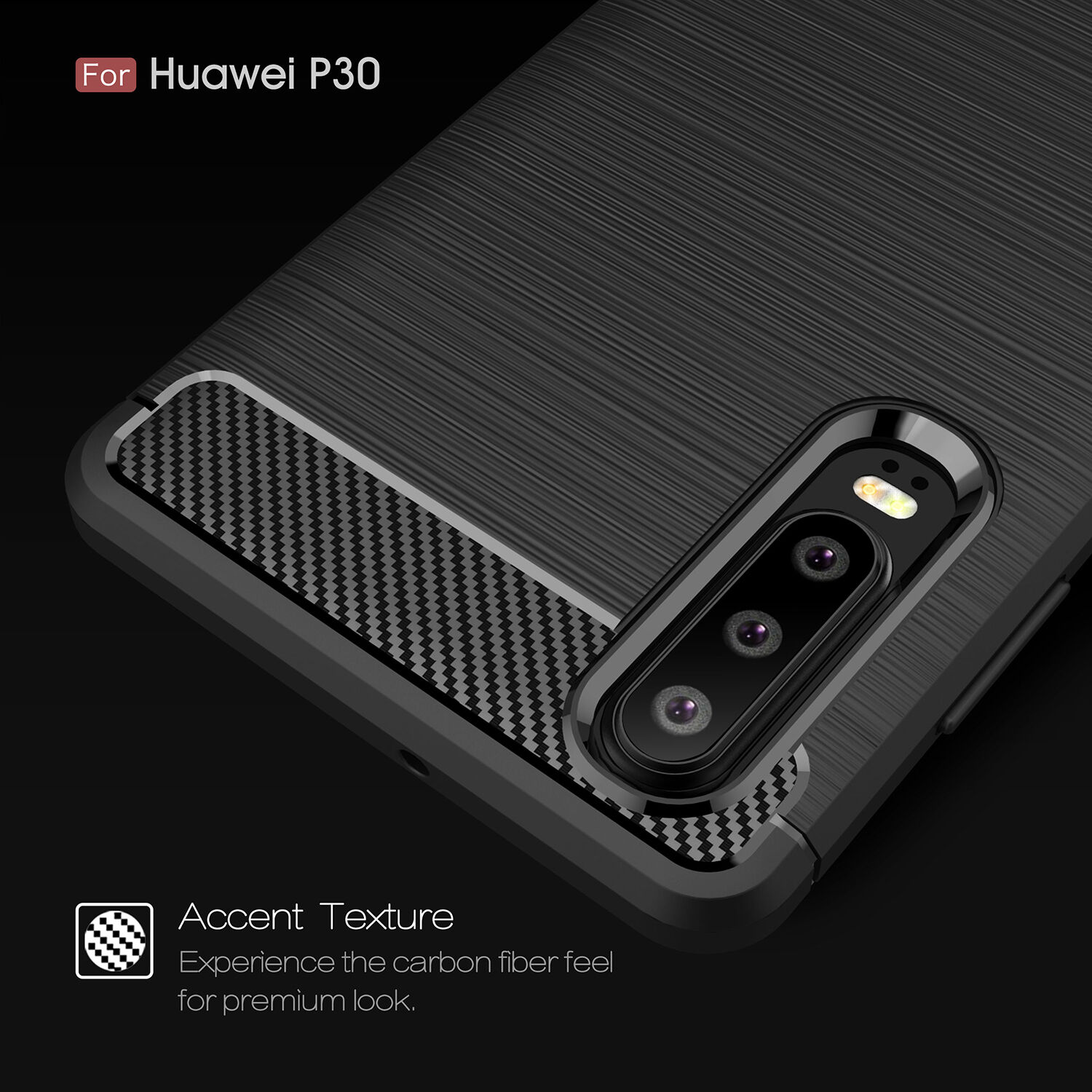 Etui plastikowe z teksturą szlifowaną do Huawei P30 - ciemnoniebieskie