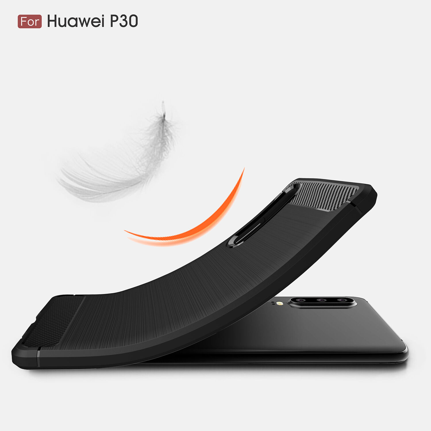 Etui plastikowe z teksturą szlifowaną do Huawei P30 - ciemnoniebieskie