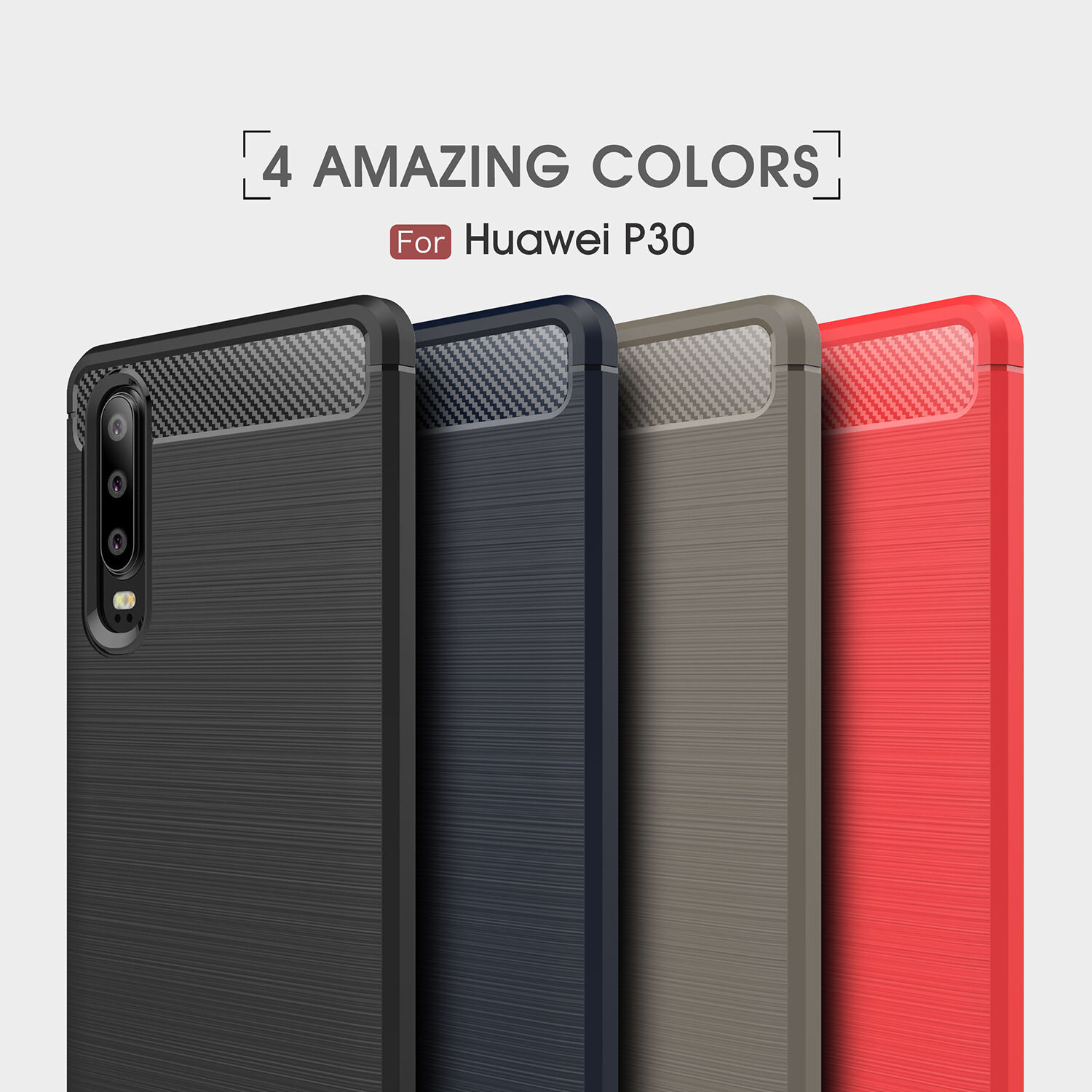 Etui plastikowe z teksturą szlifowaną do Huawei P30 - ciemnoniebieskie