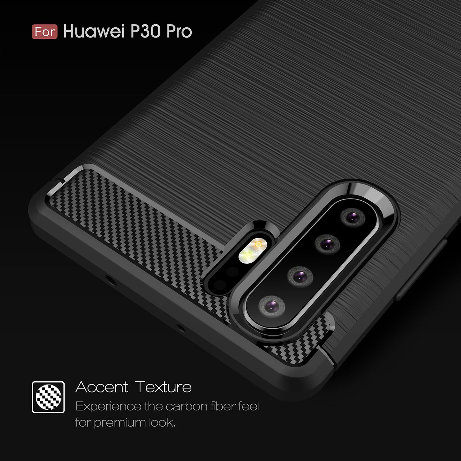 Etui plastikowe z teksturą szlifowaną do Huawei P30 Pro - czerwone