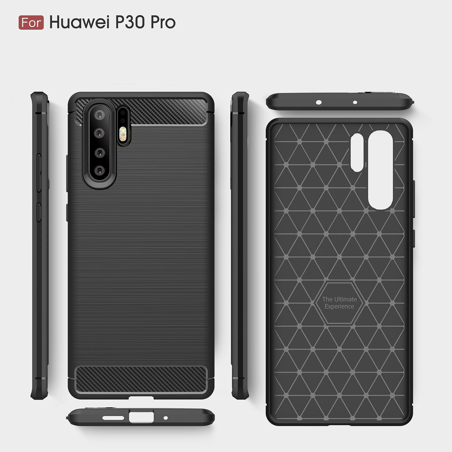 Etui plastikowe z teksturą szlifowaną do Huawei P30 Pro - czerwone Etui plastikowe z teksturą szlifowaną do Huawei P30 Pro - czerwone