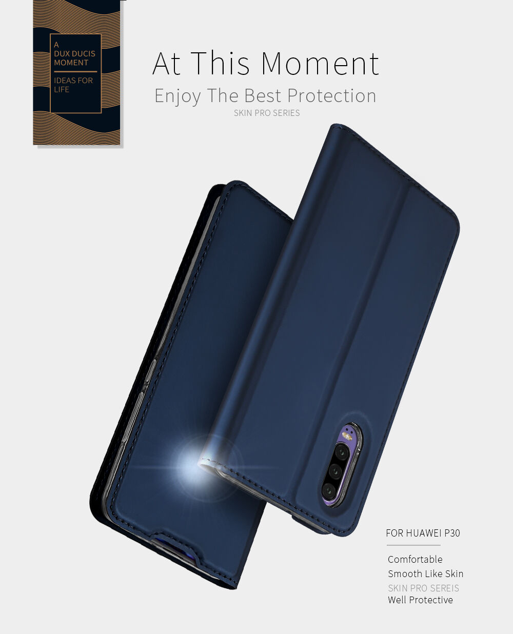 Dux Ducis Skin Pro pokrowiec flip do Huawei P30 - ciemnoniebieski