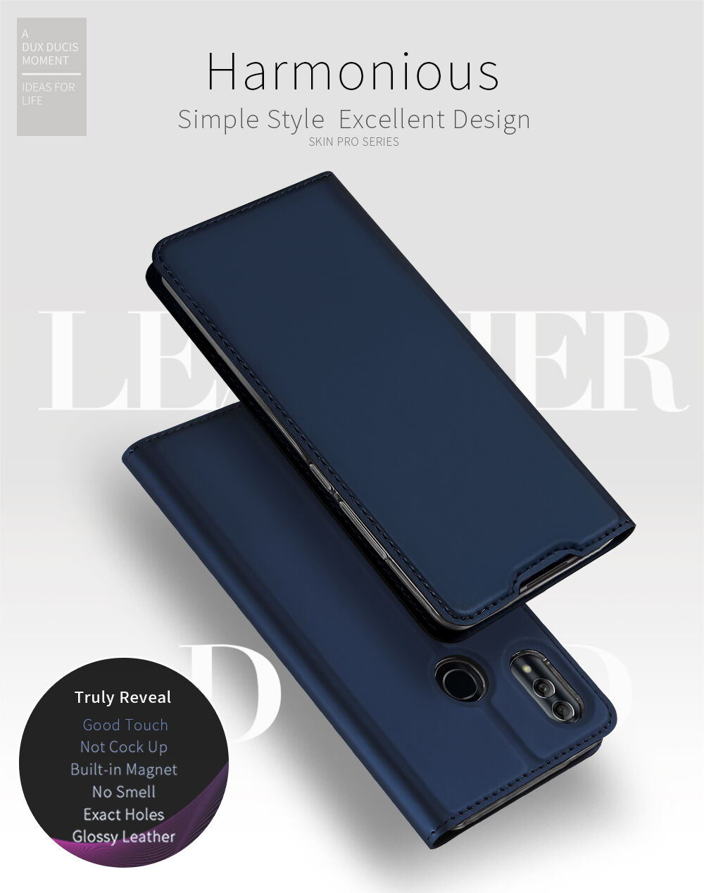 Dux Ducis Skin Pro pokrowiec flip do Honor 10 Lite - różowo-złoty