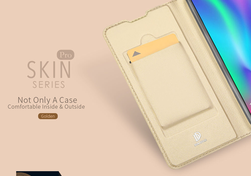 Dux Ducis Skin Pro pokrowiec flip do Honor 10 Lite - różowo-złoty