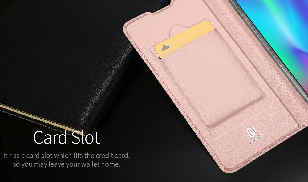 Dux Ducis Skin Pro pokrowiec flip do Honor 10 Lite - różowo-złoty