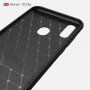 Etui z teksturą szlifowaną i karbonową do Huawei P Smart (2019) / Honor 10 Lite - ciemnoniebieskie