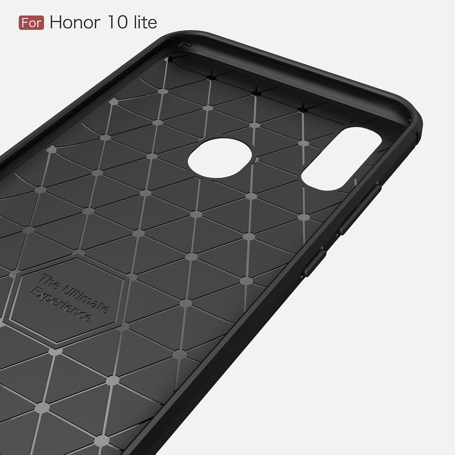 Etui z teksturą szlifowaną i karbonową do Huawei P Smart (2019) / Honor 10 Lite - ciemnoniebieskie
