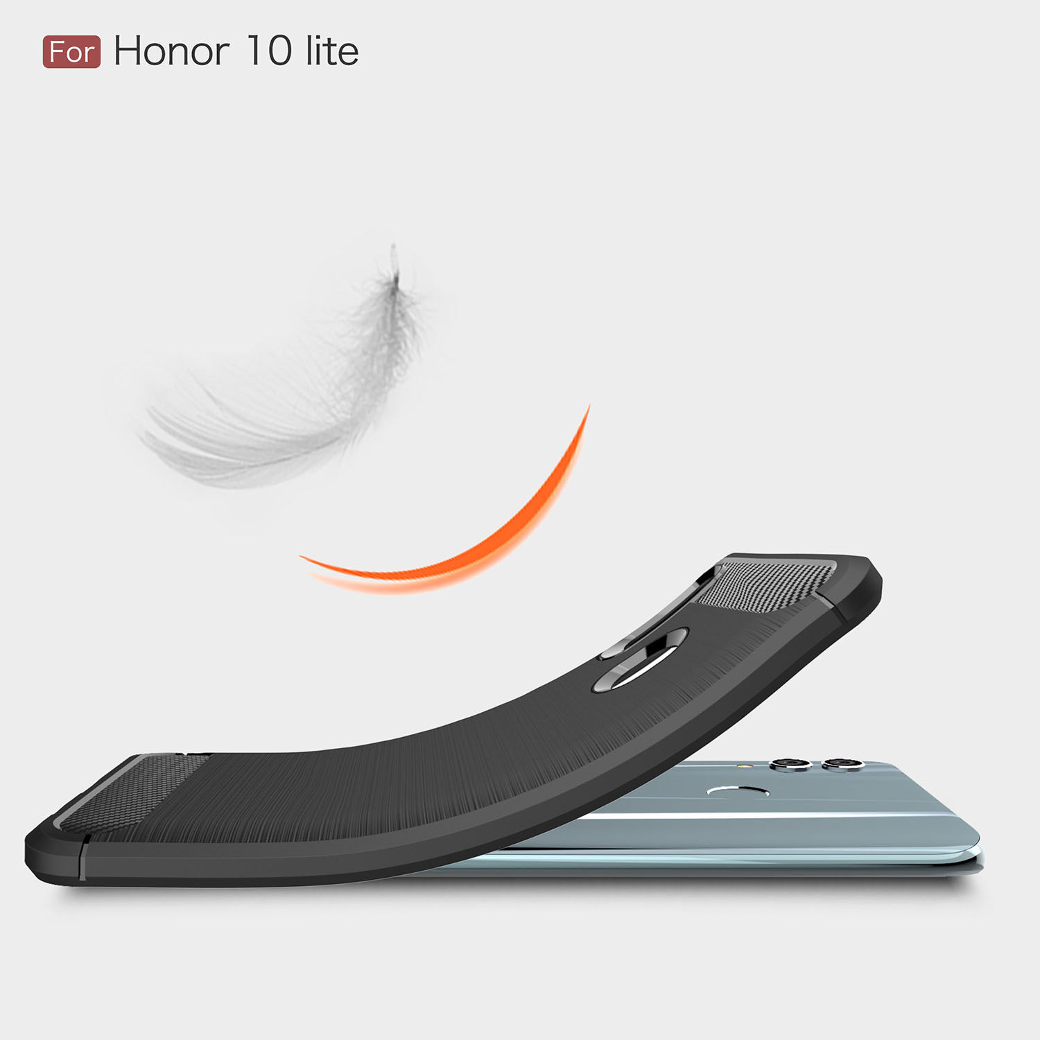 Etui z teksturą szlifowaną i karbonową do Huawei P Smart (2019) / Honor 10 Lite - ciemnoniebieskie