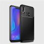 Etui plastikowe z teksturą karbonu do Huawei Nova 3i - ciemnoniebieskie