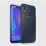 Etui plastikowe z teksturą karbonu do Huawei Nova 3i - ciemnoniebieskie