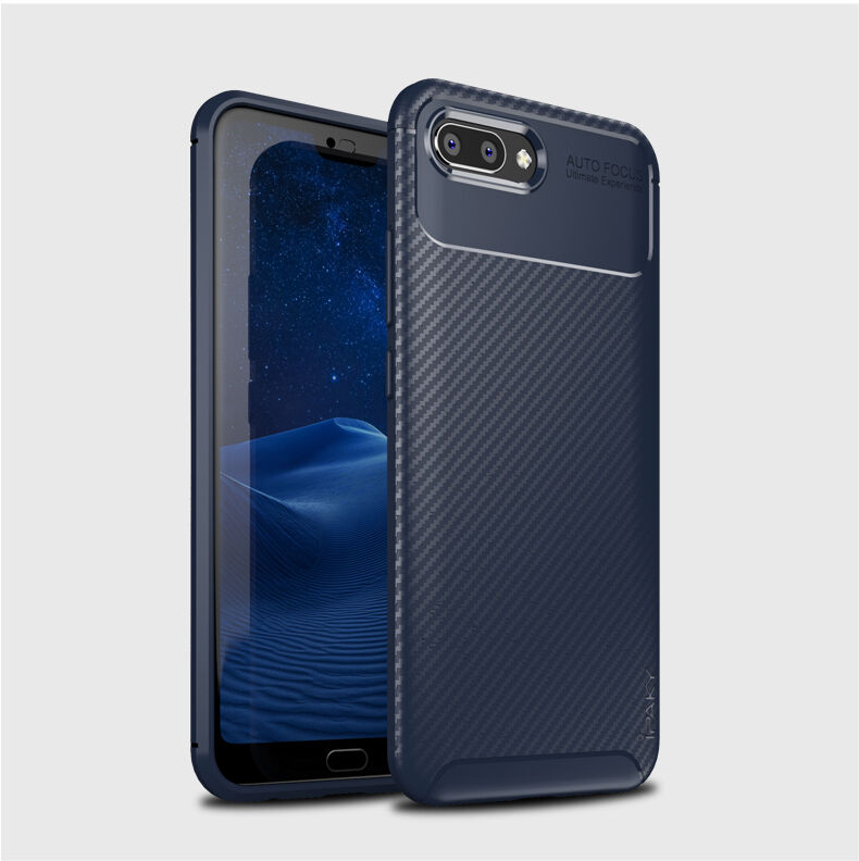 Ipaky etui plastikowe z teksturą karbonową do Honor 10 - czarne