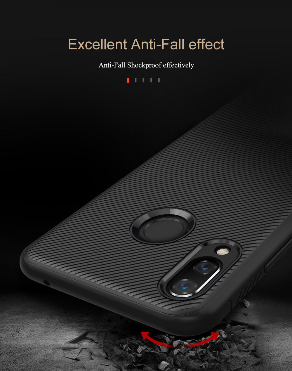 Lenuo etui plastikowe z teksturą tkaniny do Huawei Nova 3 - czarne