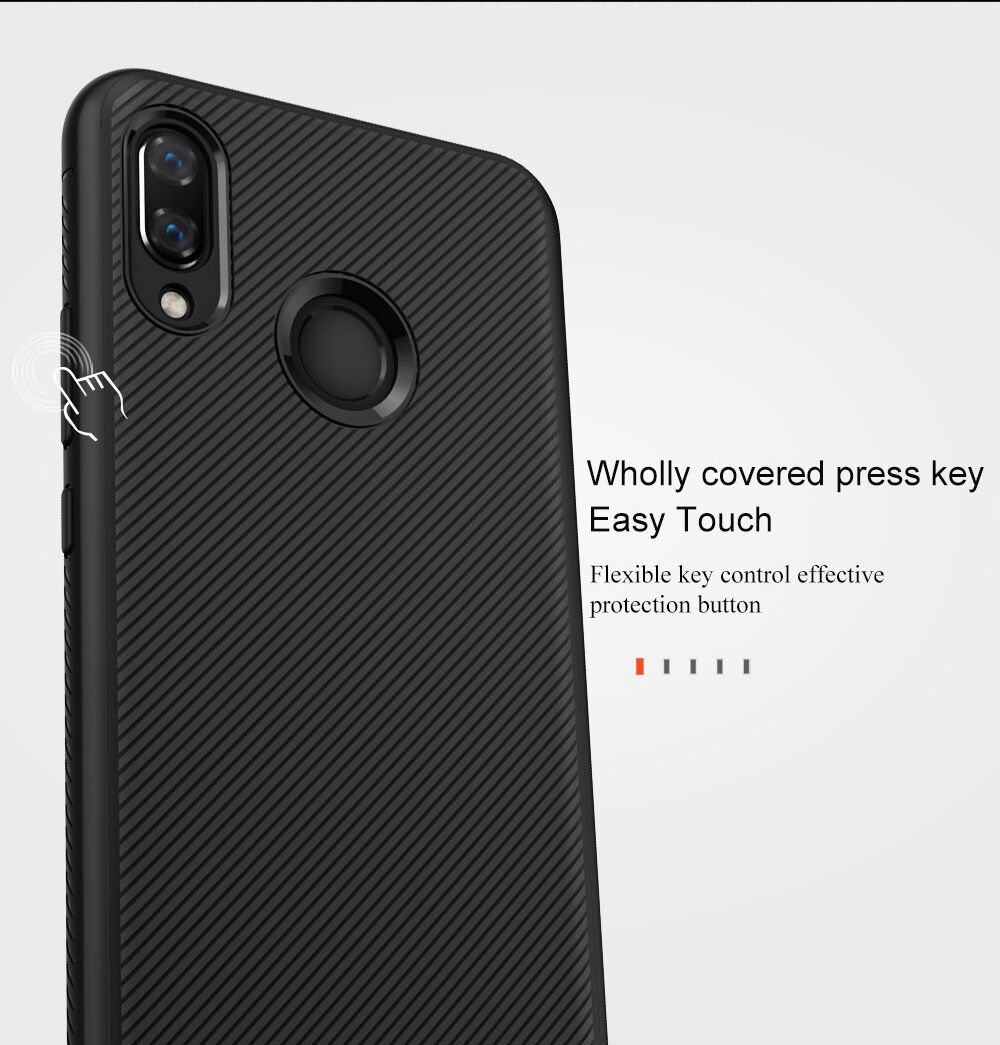 Lenuo etui plastikowe z teksturą tkaniny do Huawei Nova 3 - czarne