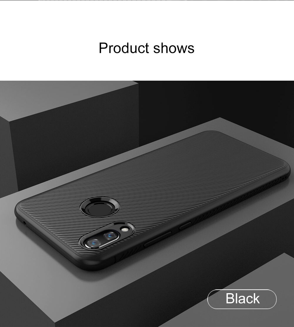 Lenuo etui plastikowe z teksturą tkaniny do Huawei Nova 3 - czarne