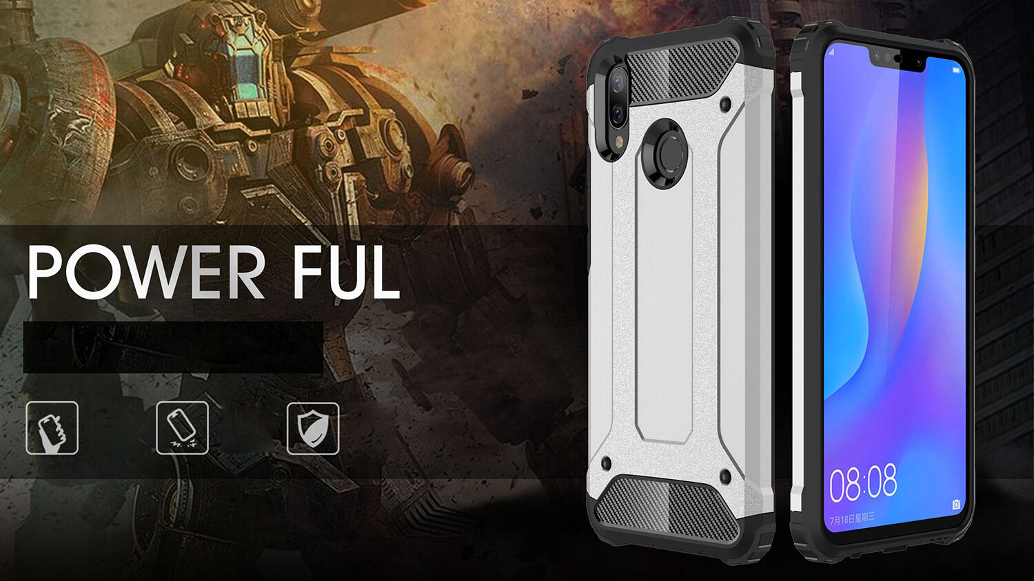 Super odporne etui Armor do Huawei Nova 3i - złote