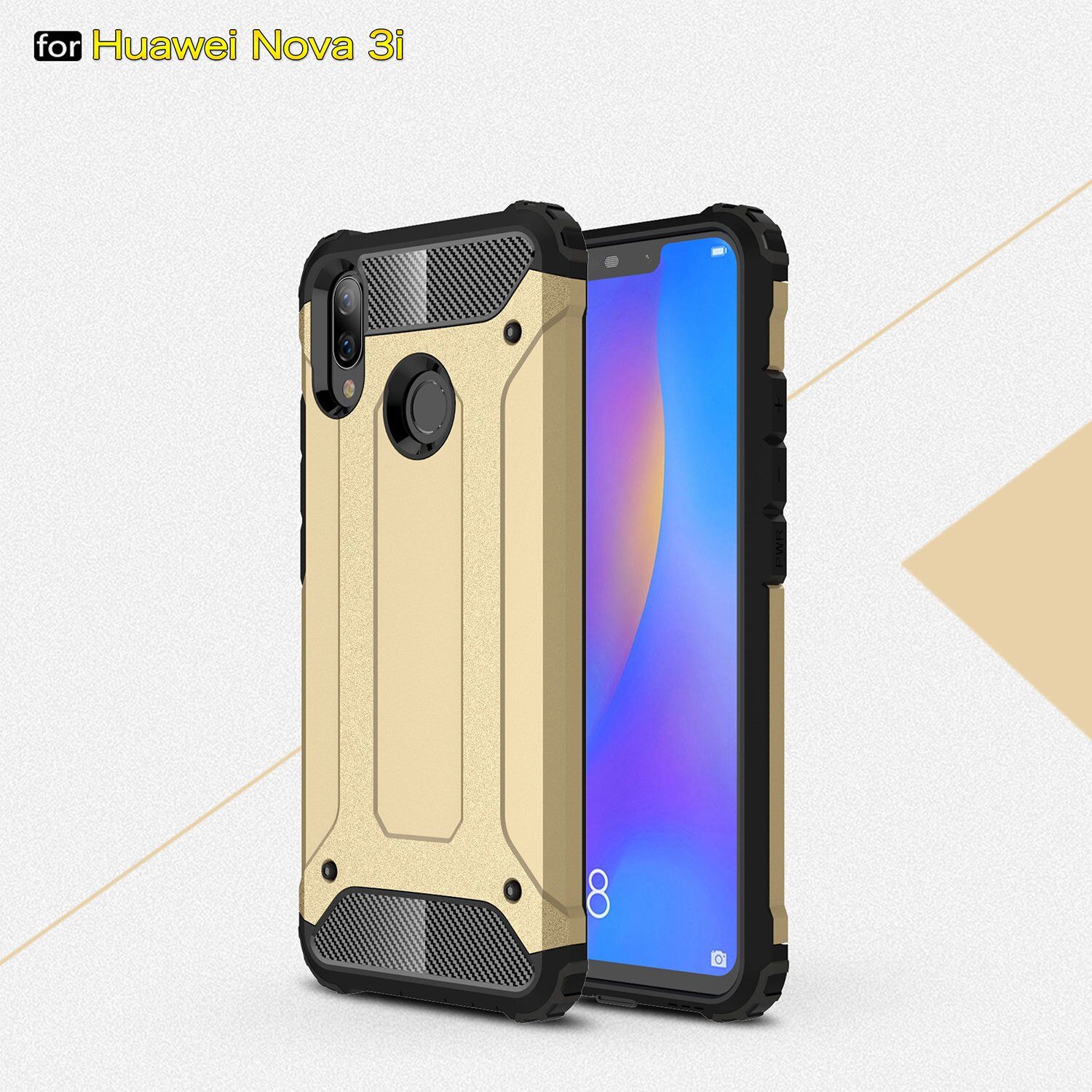 Super odporne etui Armor do Huawei Nova 3i - złote