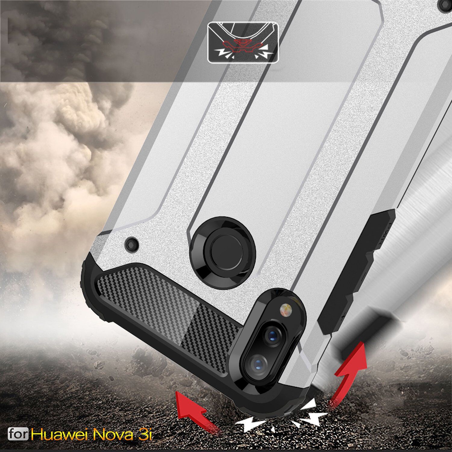Super odporne etui Armor do Huawei Nova 3i - różowo-złote