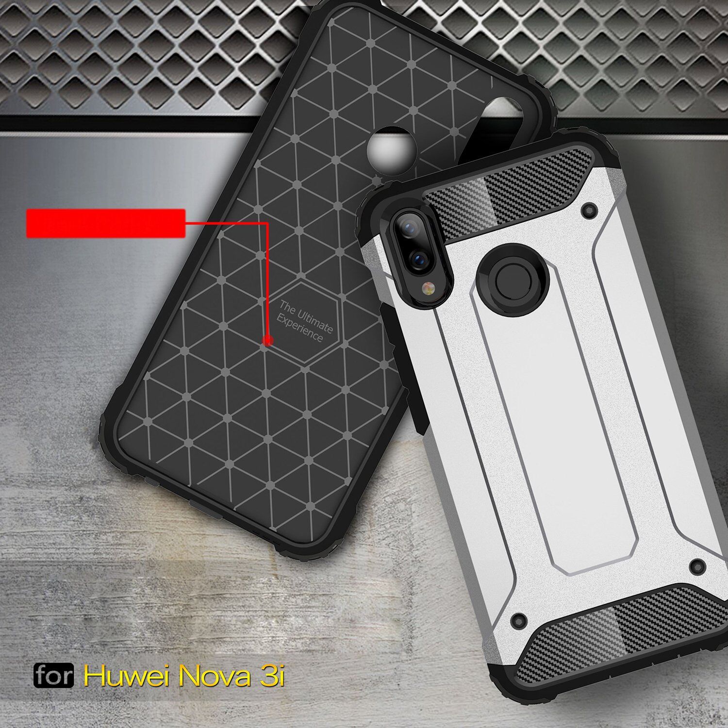 Super odporne etui Armor do Huawei Nova 3i - różowo-złote
