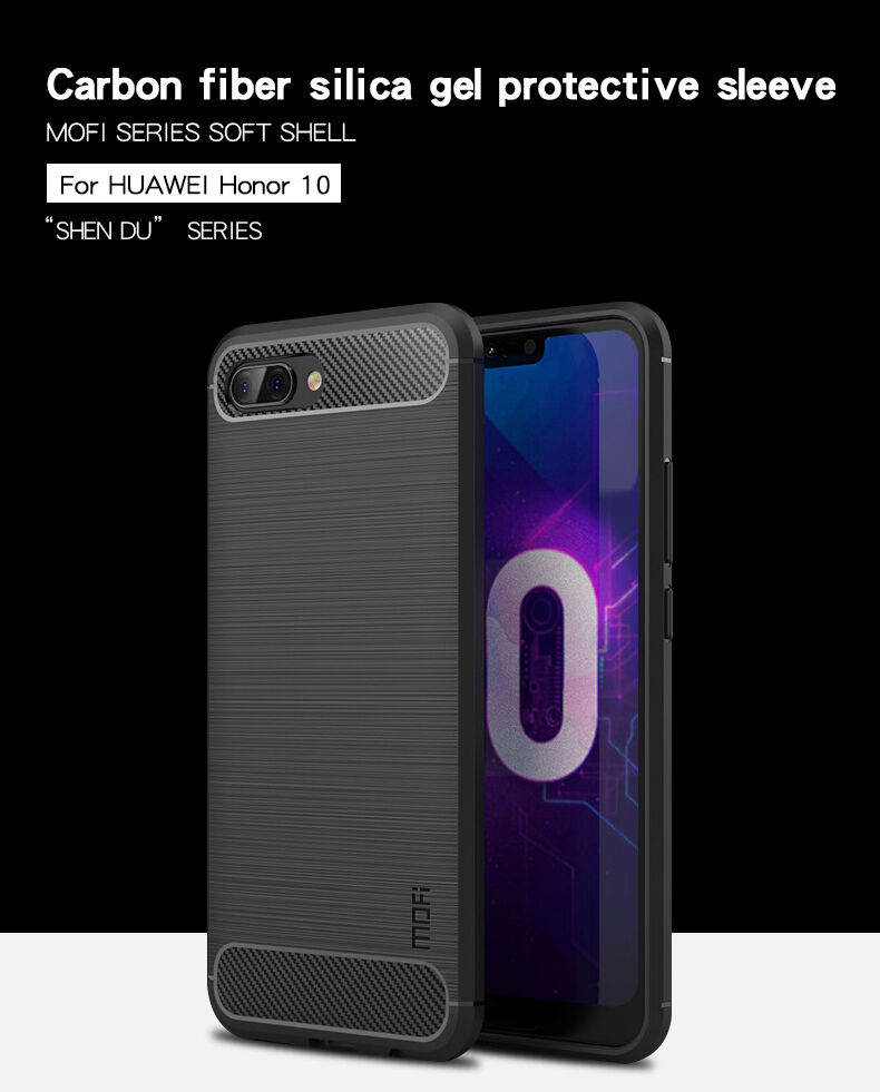 Mofi etui plastikowe z teksturą szlifowaną do Honor 10 - szare