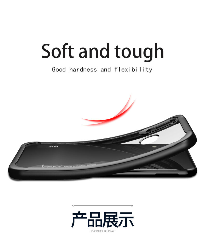 Ipaky etui przezroczyste z ramką do Huawei Nova 3 - czerwone