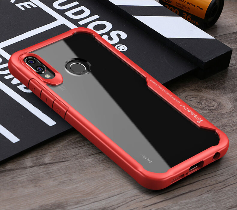 Ipaky etui przezroczyste z ramką do Huawei Nova 3 - czerwone