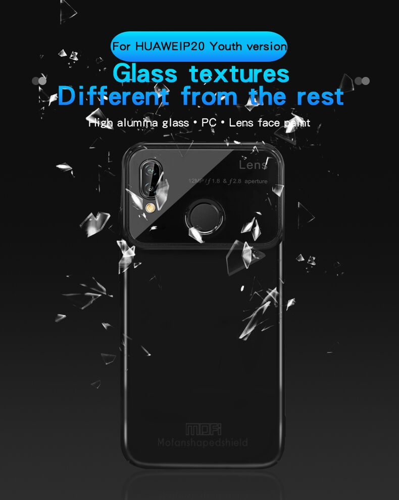 Mofi etui tylne z plastiku i szkła do Huawei P20 Lite - czarne