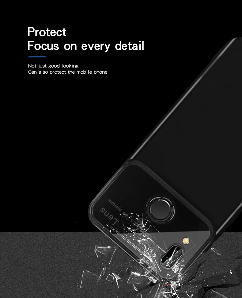 Mofi etui tylne z plastiku i szkła do Huawei P20 Lite - czarne
