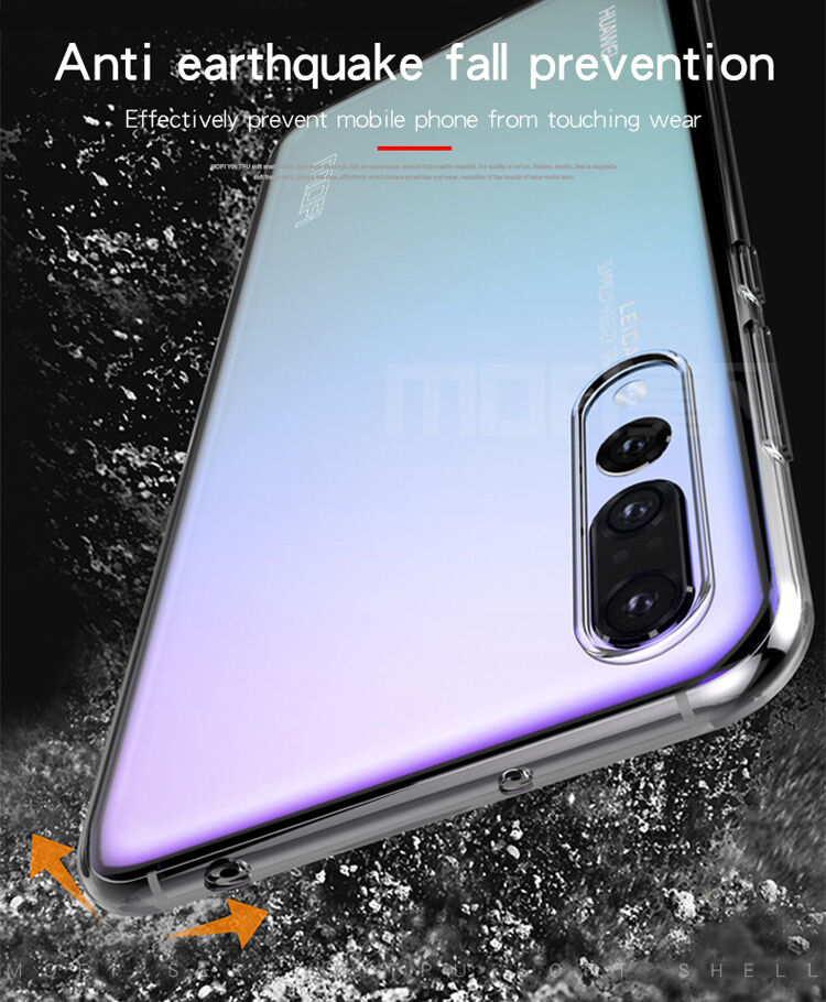 Mofi Yin etui przezroczyste z miękkiego plastiku do Huawei P20 Pro - niebieskie