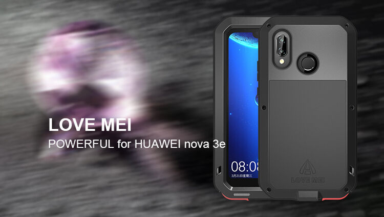 Love Mei super odporne etui metalowe do Huawei P20 Lite - czarne