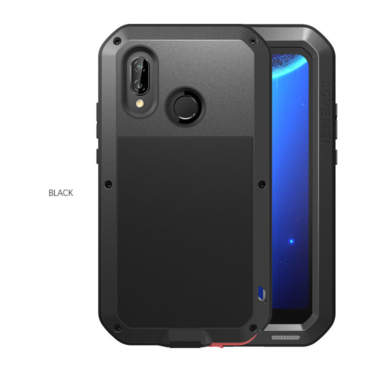 Love Mei super odporne etui metalowe do Huawei P20 Lite - czarne