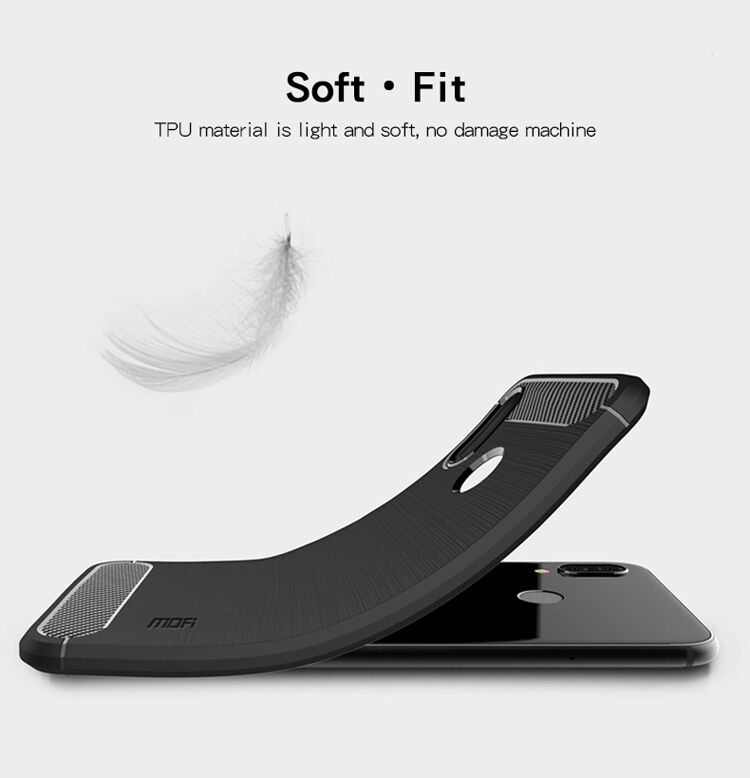 Mofi etui plastikowe z teksturą szlifowaną do Huawei P20 Lite - czerwone