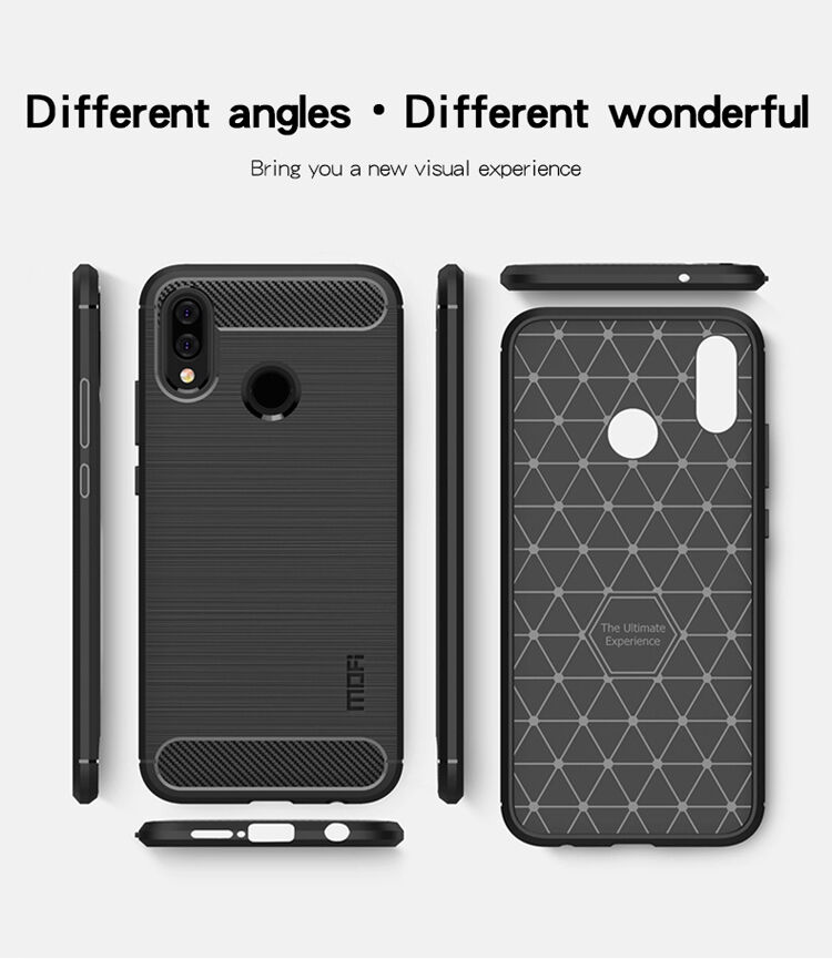 Mofi etui plastikowe z teksturą szlifowaną do Huawei P20 Lite - czerwone