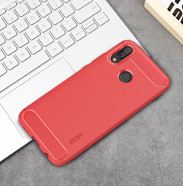 Mofi etui plastikowe z teksturą szlifowaną do Huawei P20 Lite - czerwone Mofi etui plastikowe z teksturą szlifowaną do Huawei P20 Lite - czerwone