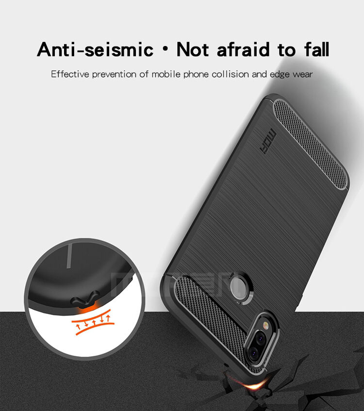 Mofi etui plastikowe z teksturą szlifowaną do Huawei P20 Lite - czarne